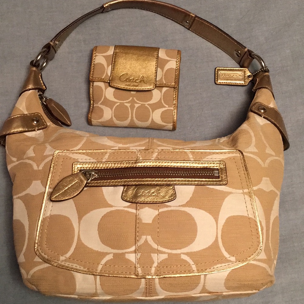 Coach hobo purse and matching wallet